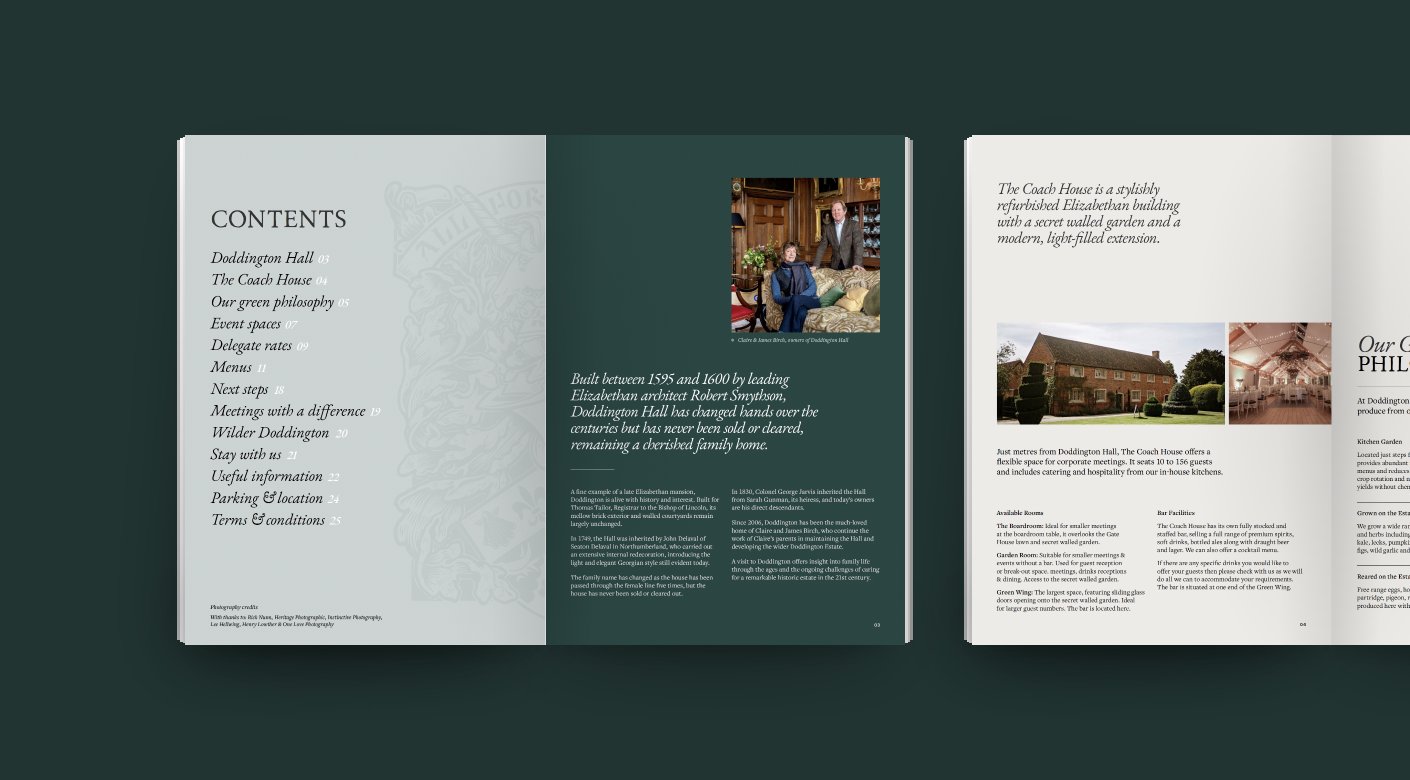 Doddington Hall brochure design by Root Studio