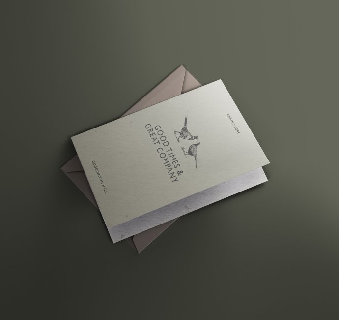 Grain Store restaurant greetings card design