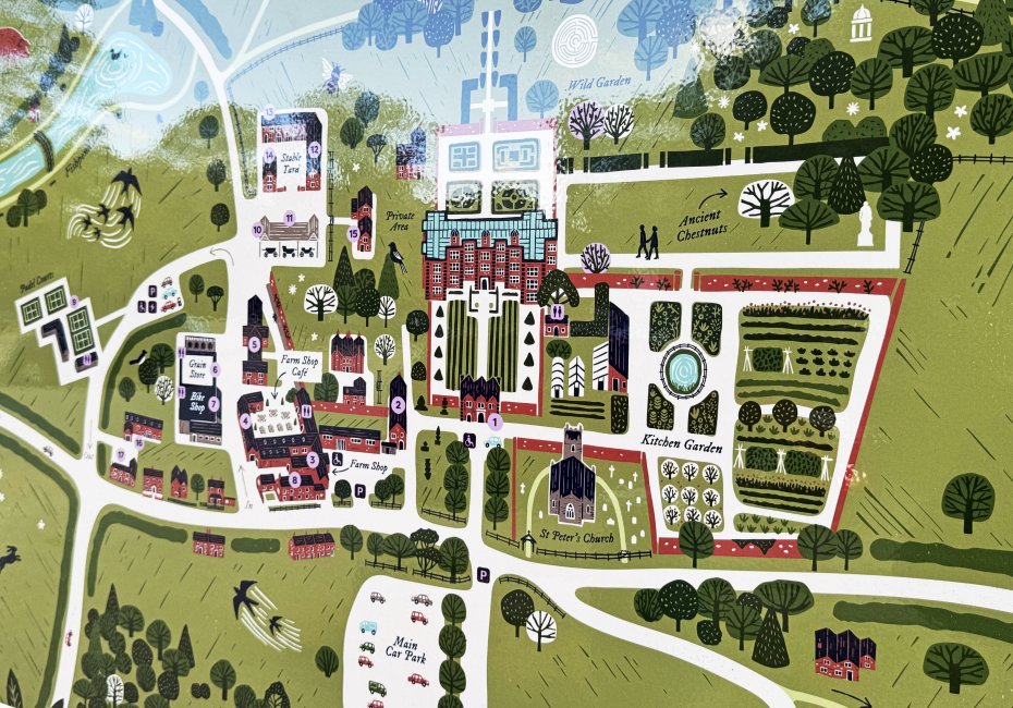 Doddington Hall illustrated visitor map