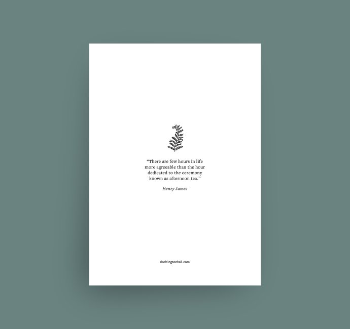 Doddington Hall afternoon tea menu design