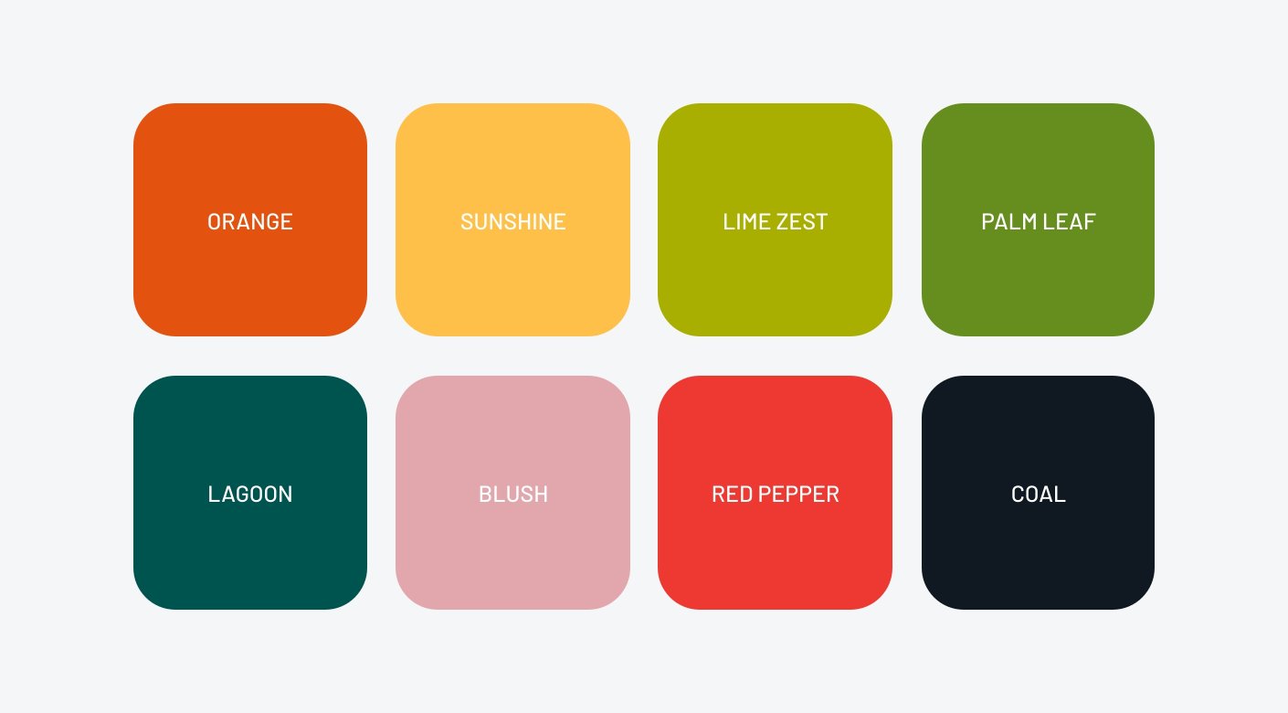 Dorothy's afro-caribbean deli branding colour palette