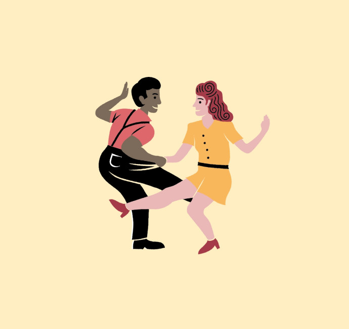 Illustration of dancing couple