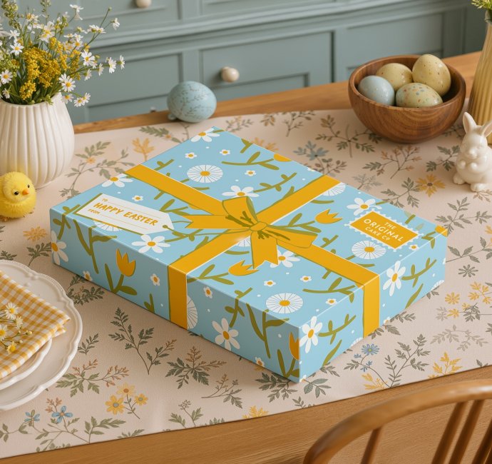 Easter wrapping paper gift box design