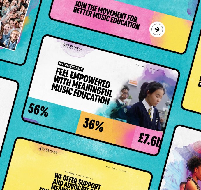 Ed Sheeran Foundation music charity website design - range of screens
