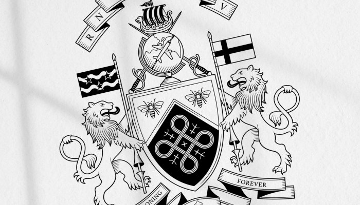 Family crest design with globe