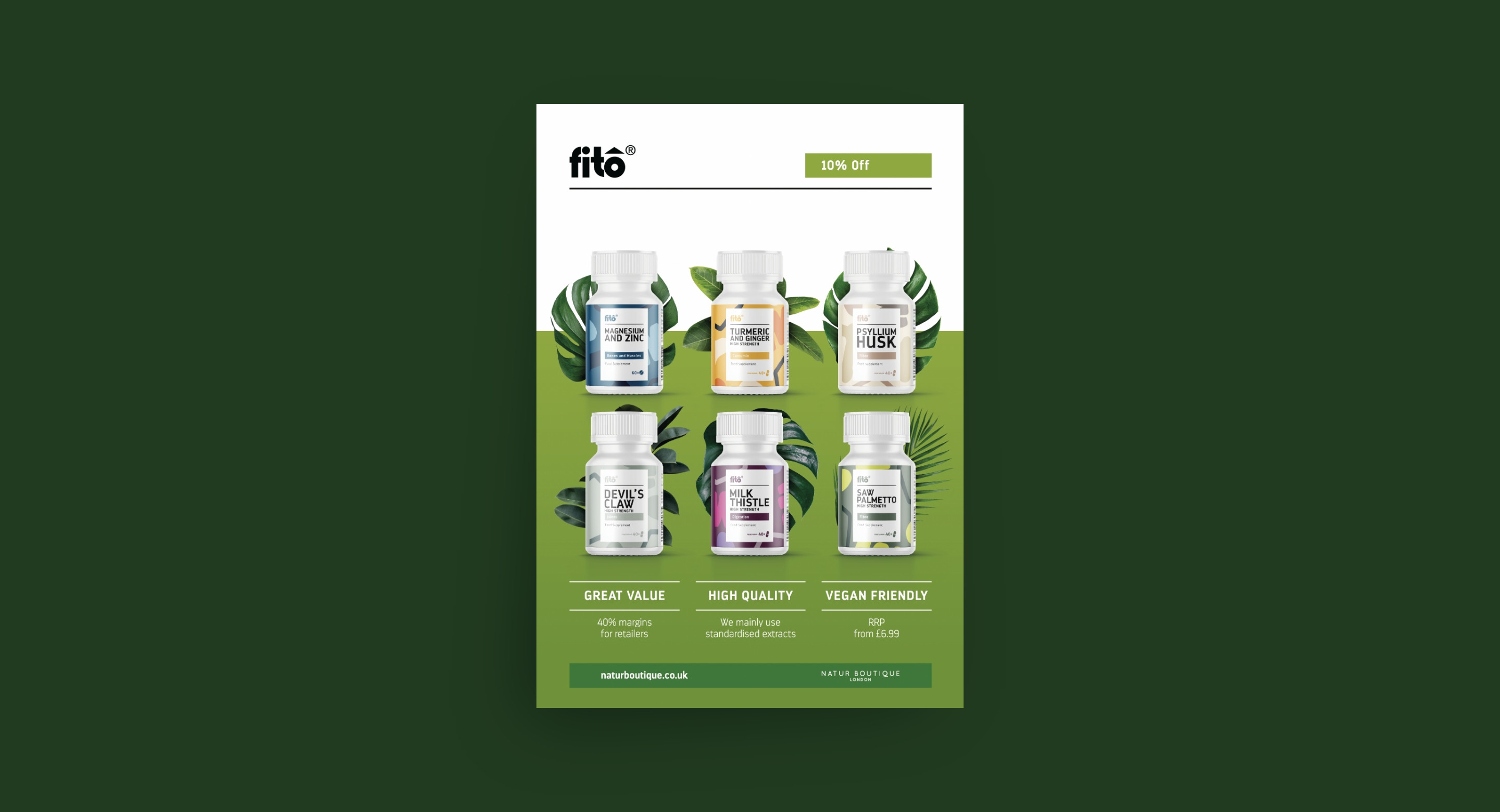 Food supplement brand wholesale advert design by Root Studio