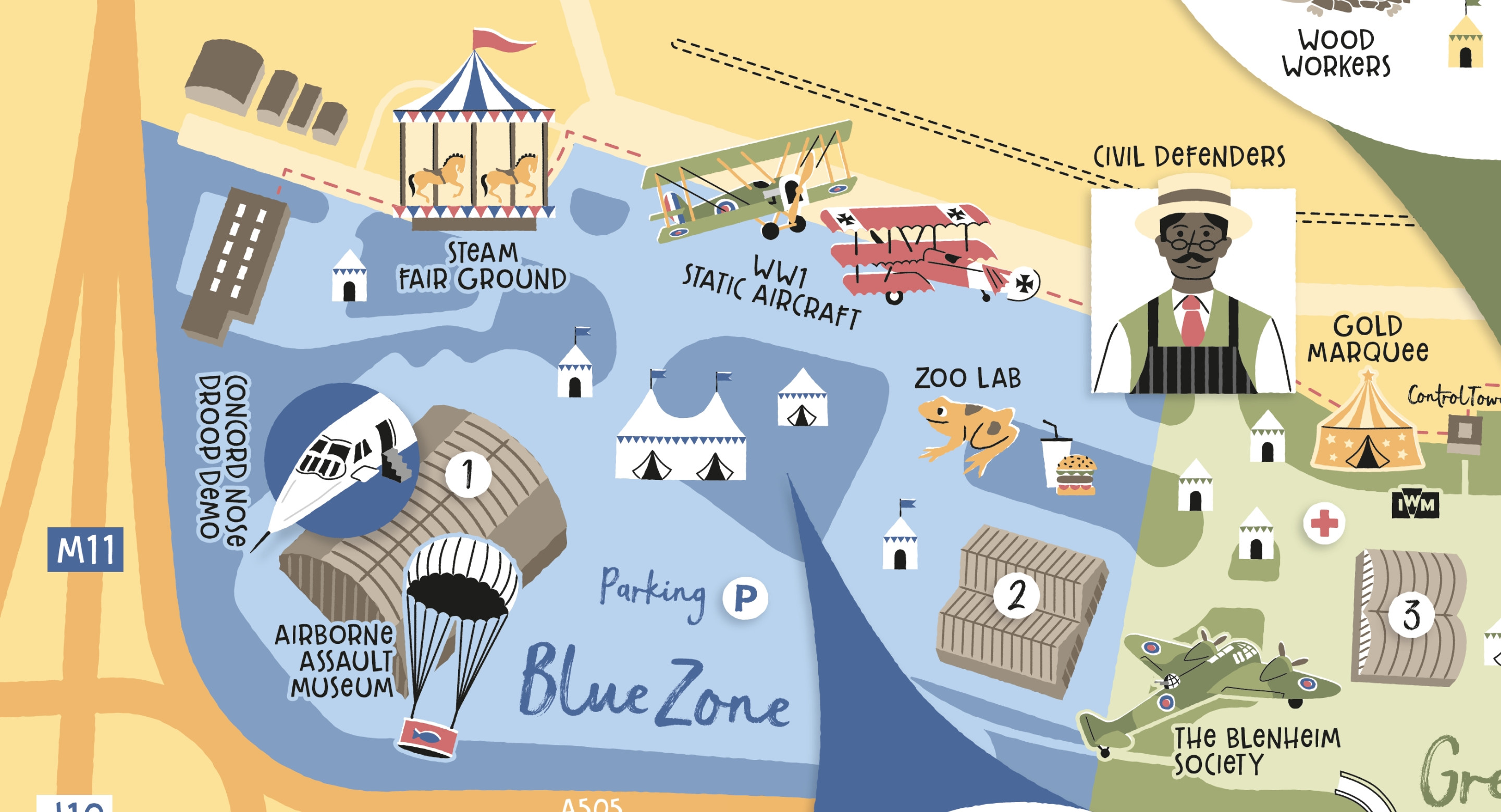 Air Show illustrated map by Root Studio