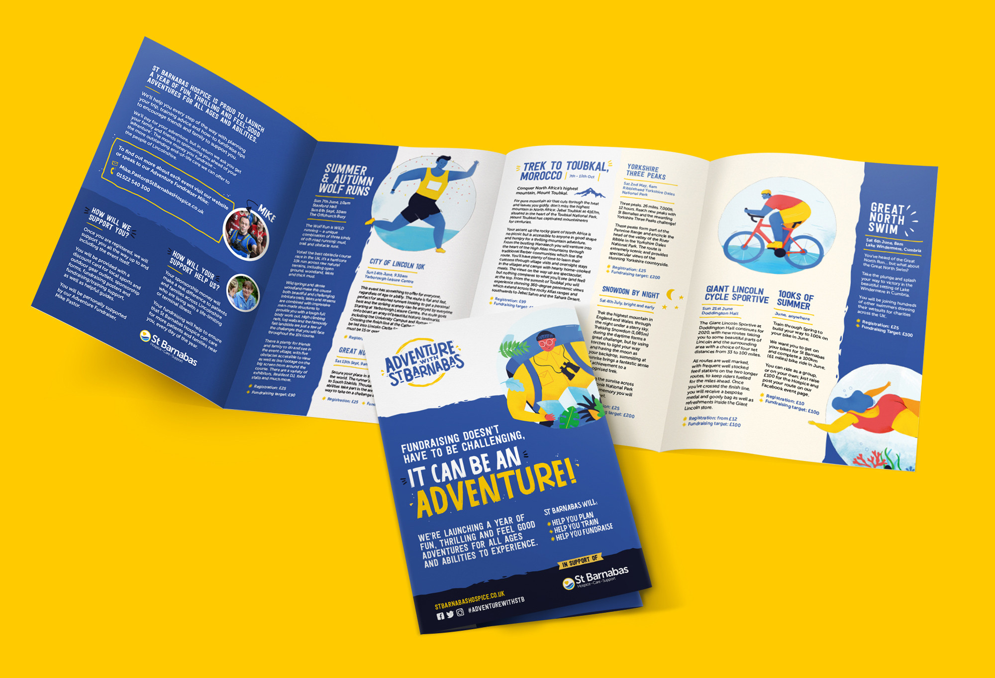Adventures with St Barnabas charity leaflet design by root studio lincoln leicester