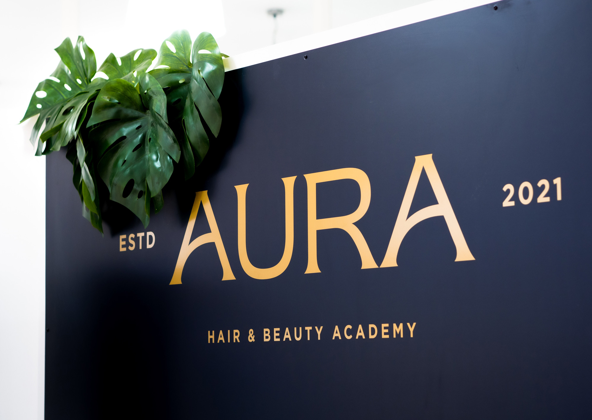 Aura hair salon signage design by root studio lincoln leicester 2