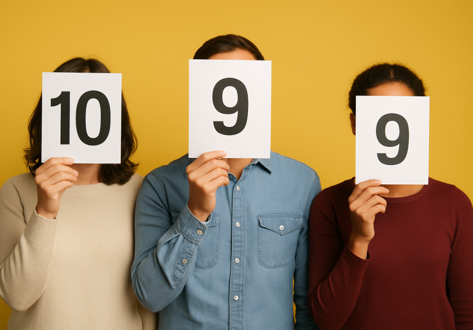 People holding up score cards