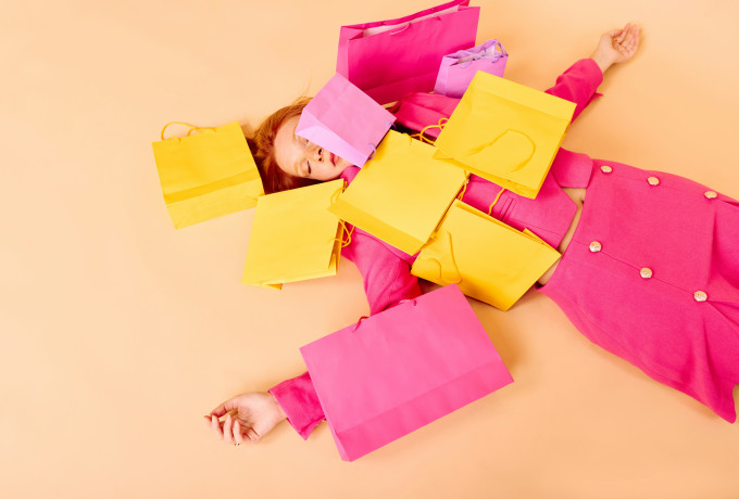 Woman exhausted from the hard sell