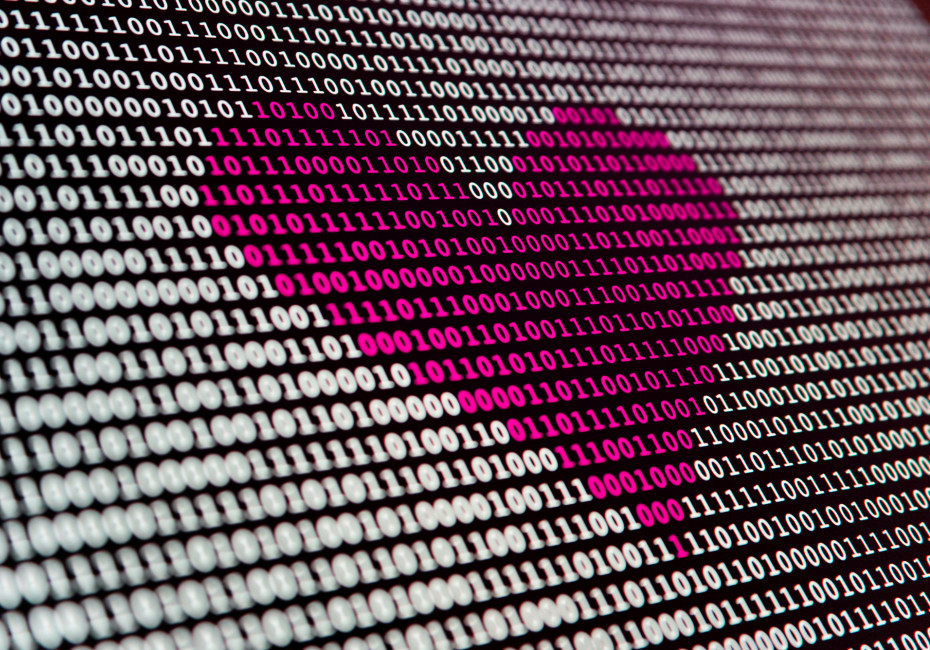 Heart shape made from code