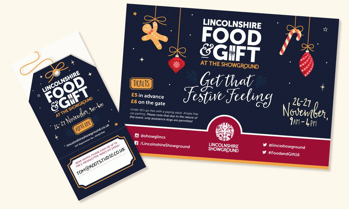 Food & Gift Fair Lincoln ticket flyer design