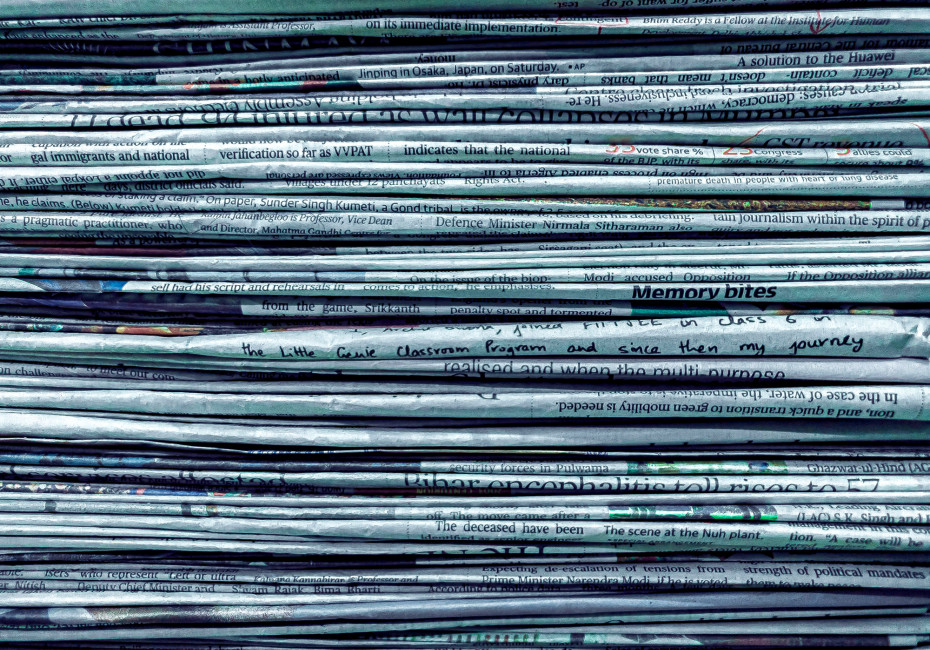 Stack of newspapers