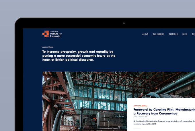 John Mills Institute for Prosperity website design by Root Studio