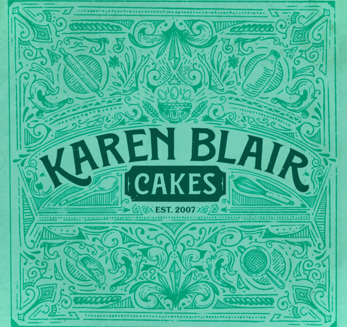 Karen Blair Cakes bakery logo design by Root Studio
