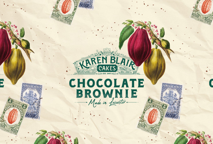 Karen Blair Cakes Brownie Packaging Greaseproof Paper Print Design by Root Studio Lincoln Leicester