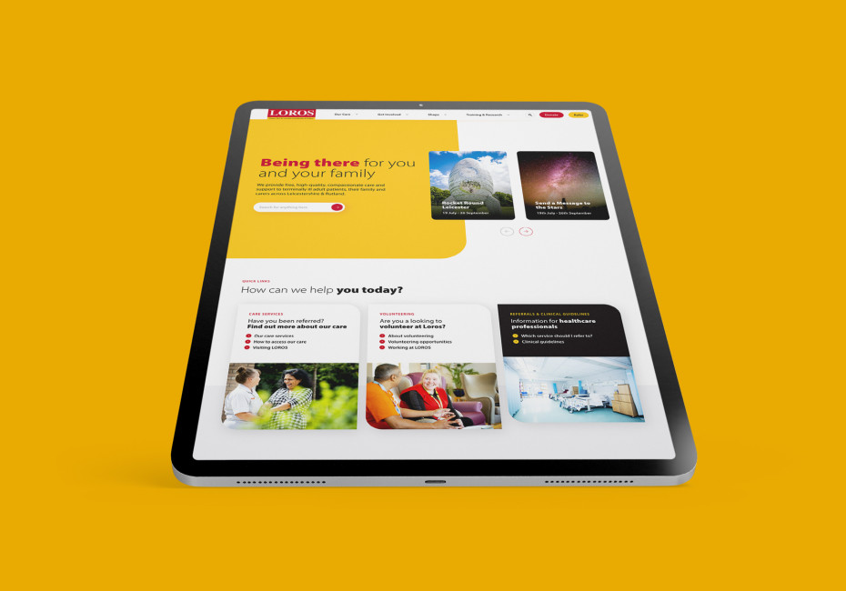 Website design for LOROS Hospice Leicester