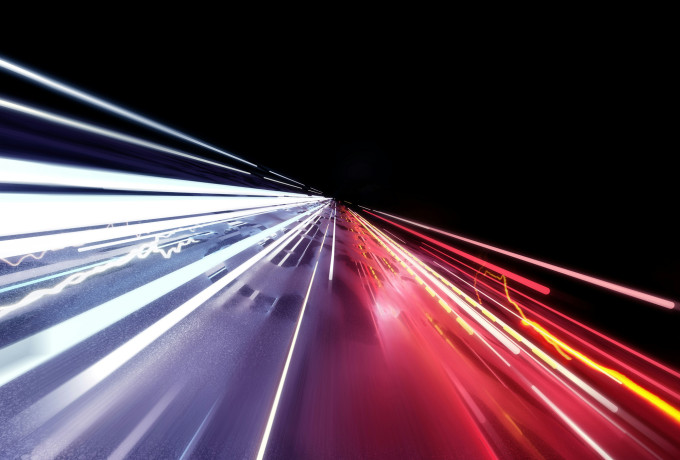 Car travelling at speed