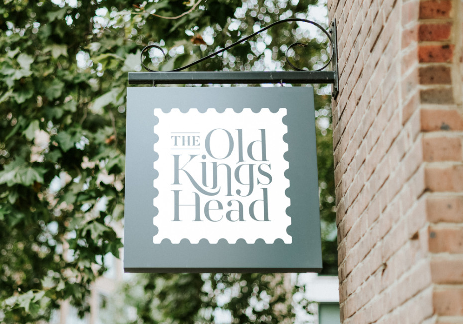 The Old Kings Head Kirton sign and logo design by Root Studio