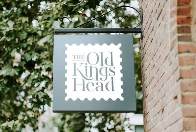 The Old Kings Head Kirton sign and logo design by Root Studio