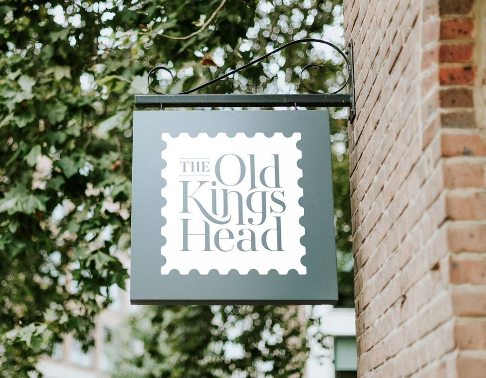 The Old Kings Head Kirton sign and logo design by Root Studio