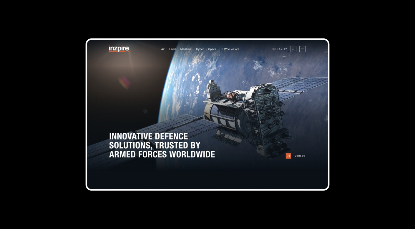 Inzpire defence solutions website design by Root Studio