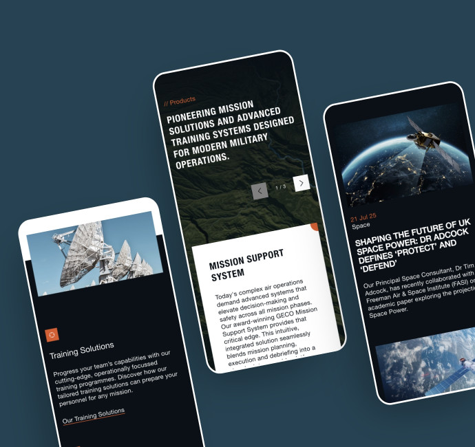 Inzpire defence provider website design by Root Studio