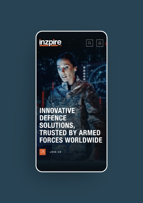 Inzpire defence services website design by Root Studio