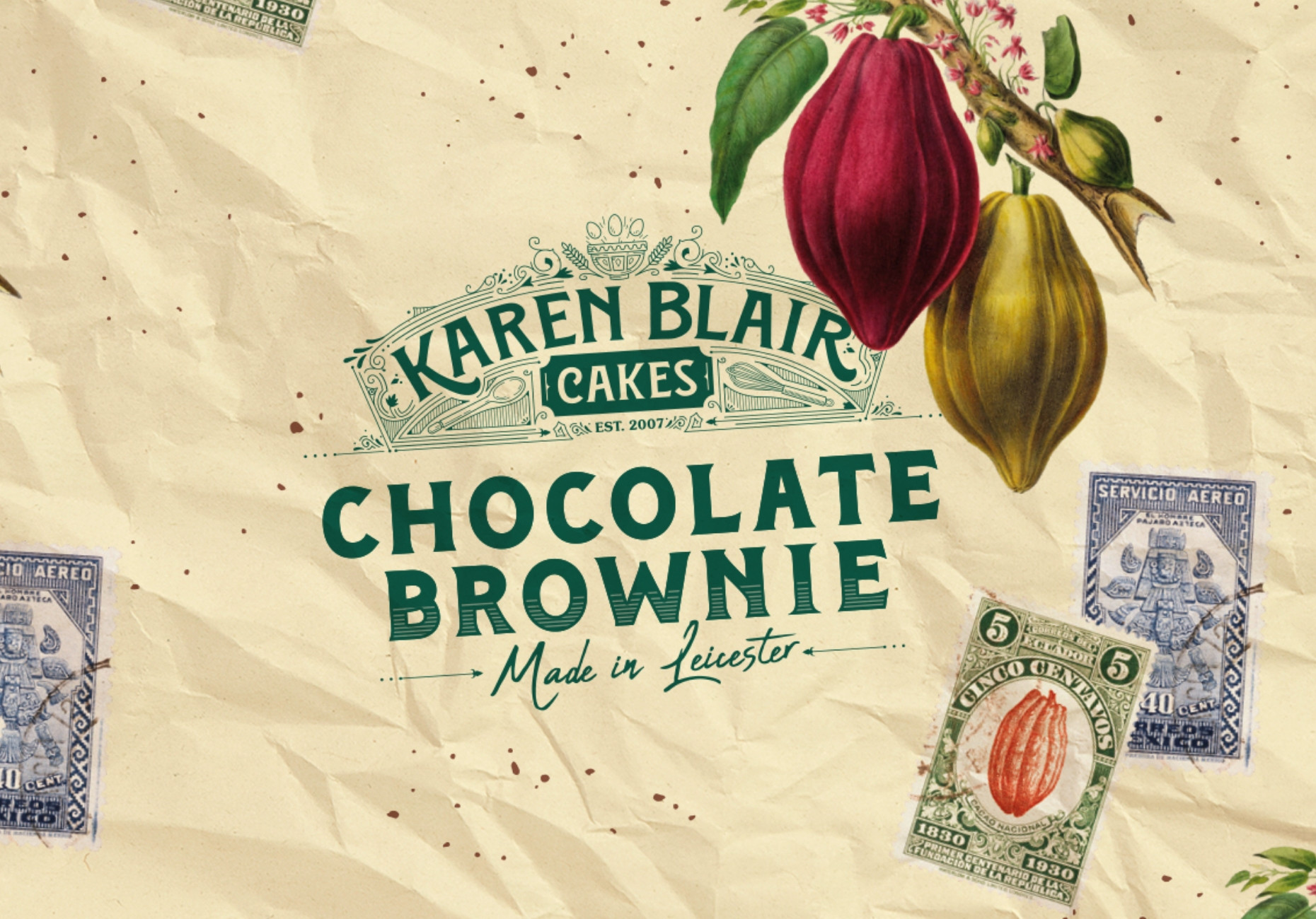 Karen Blair Cakes brownie wrap greaseproof paper design by Root Studio