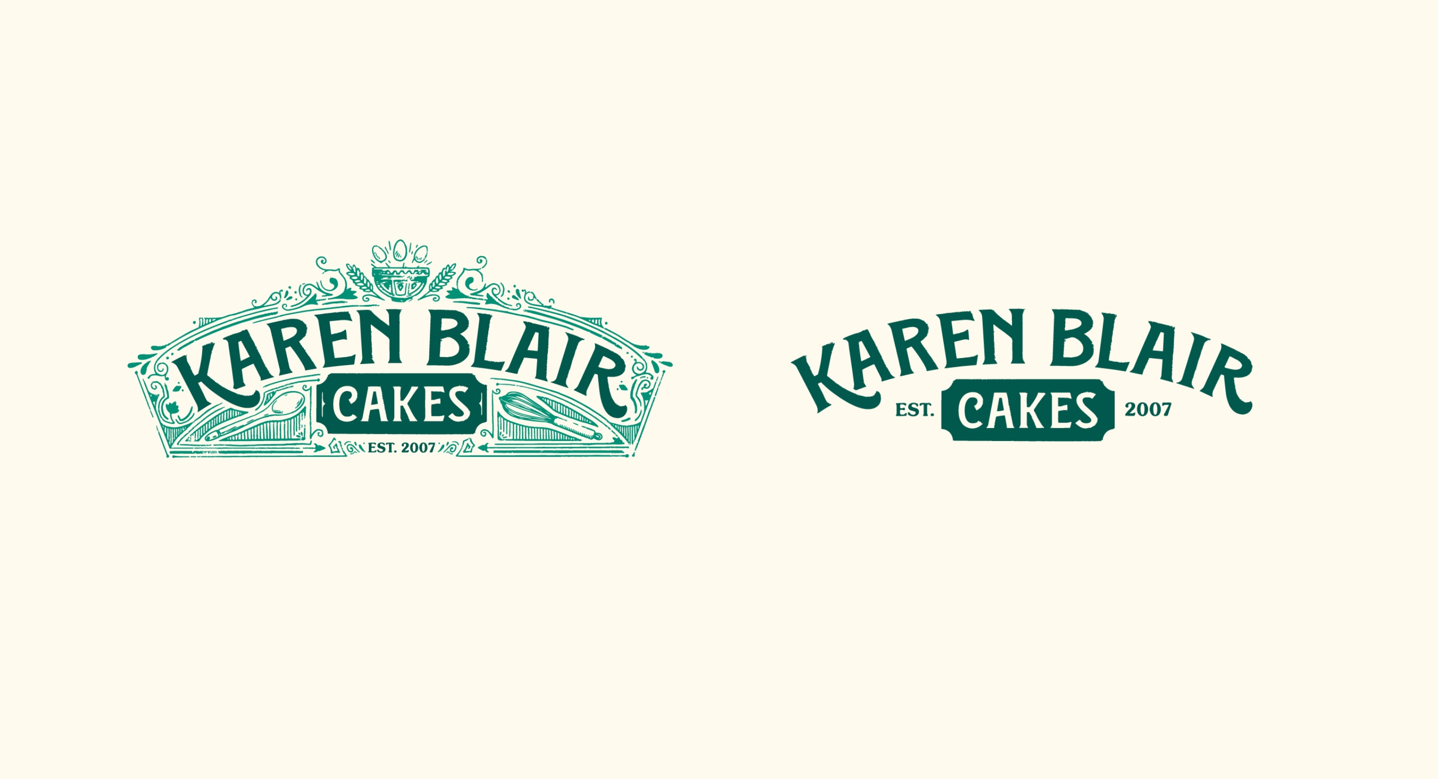 Karen Blair Cakes logo design by Root Studio