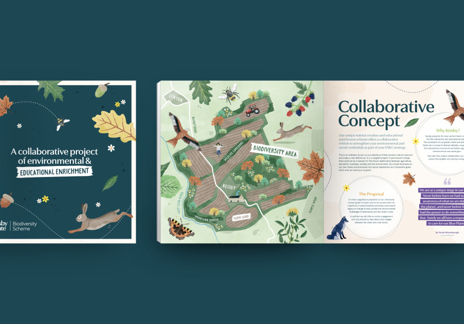 Keisby Estate Biodiversity Scheme brochure design by Root Studio