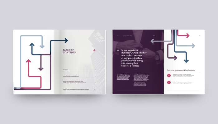 LCF Law brochure design by Root Studio