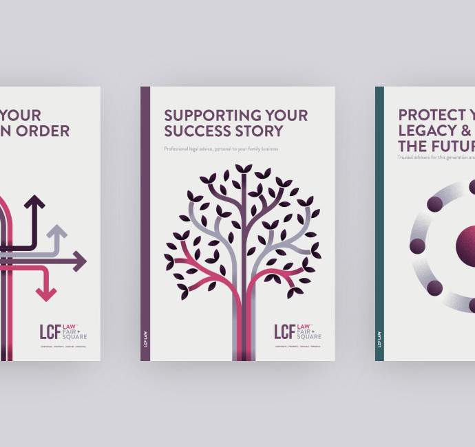 LCF Law brochure designs