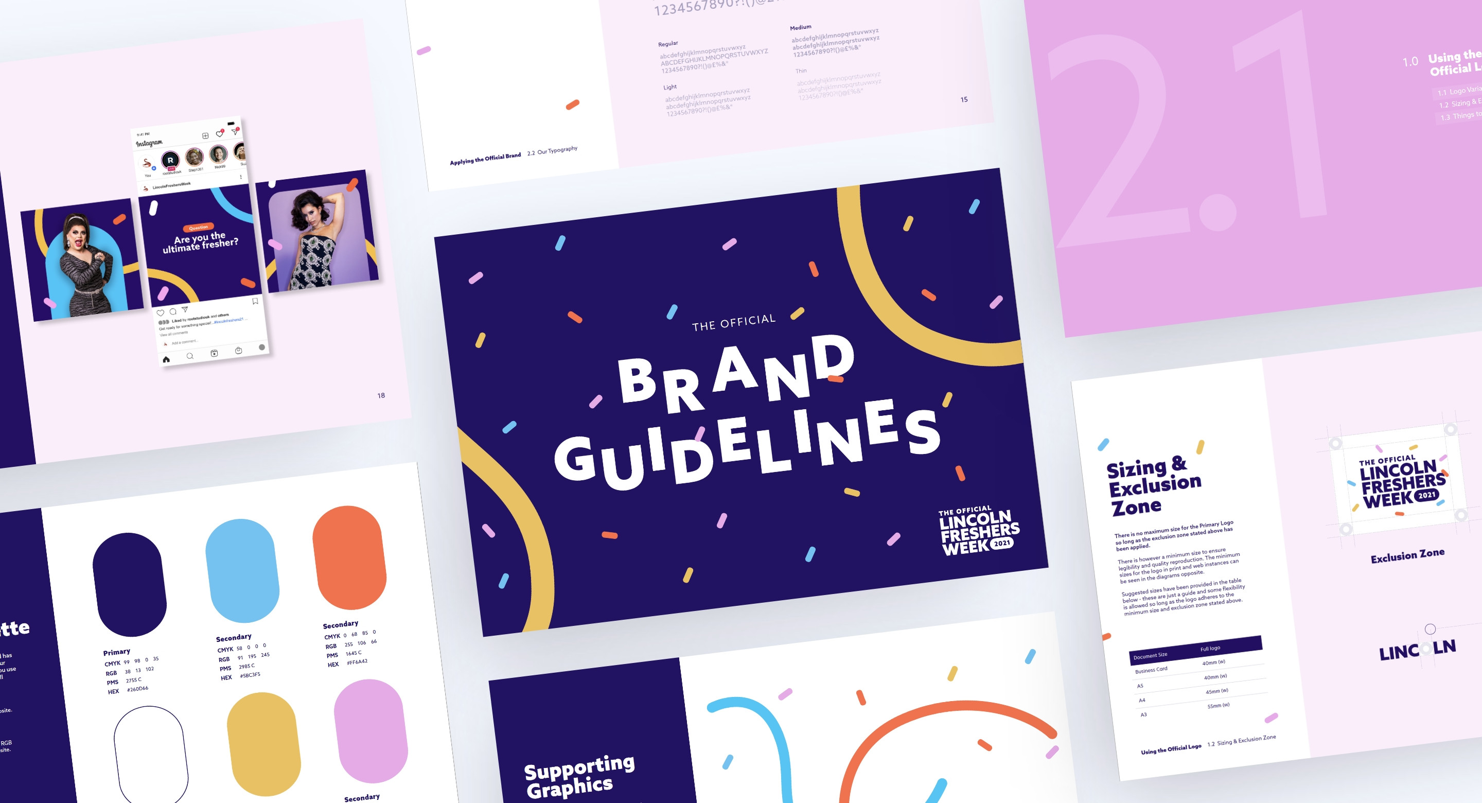 Lincoln Student Union brand guidelines design by Root Studio