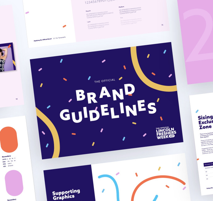 Lincoln Student Union brand guidelines design by Root Studio