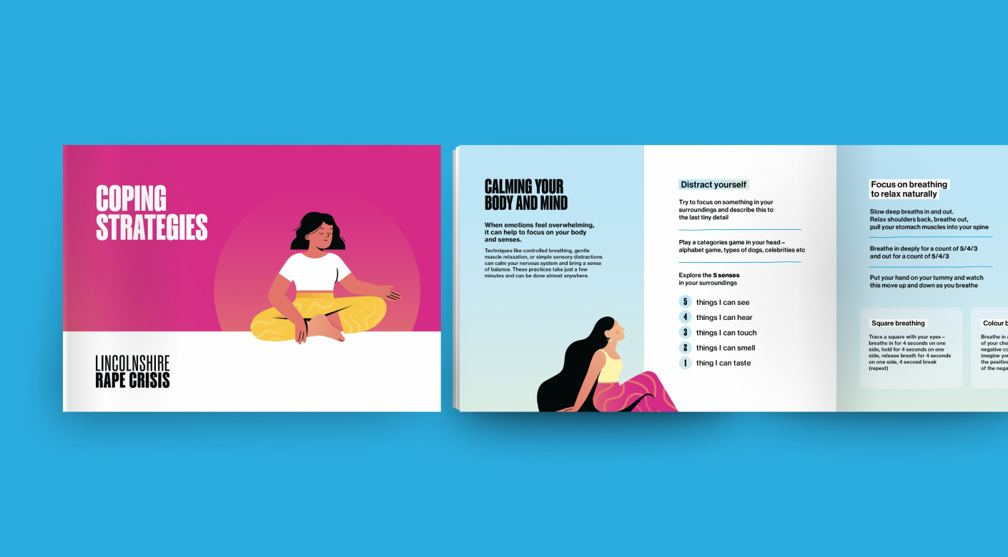 Rape Crisis charity illustrated brochure design