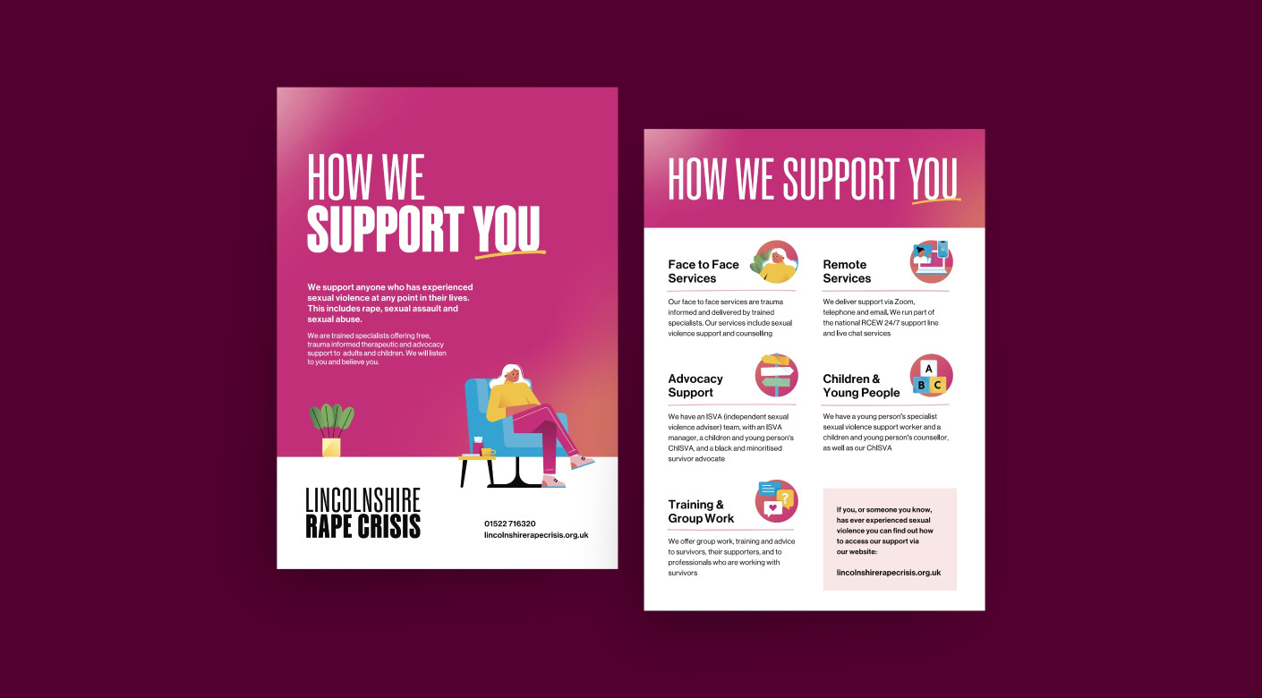 Lincolnshire Rape Crisis charity flyer design