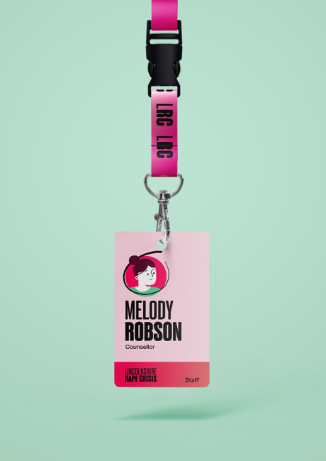Lincolnshire Rape Crisis charity lanyard design