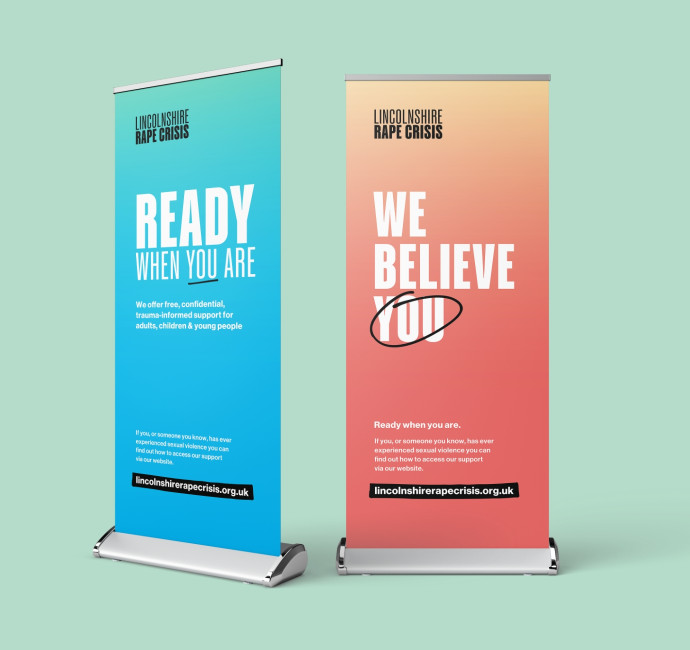 Lincolnshire Rape Crisis charity pull up banner designs