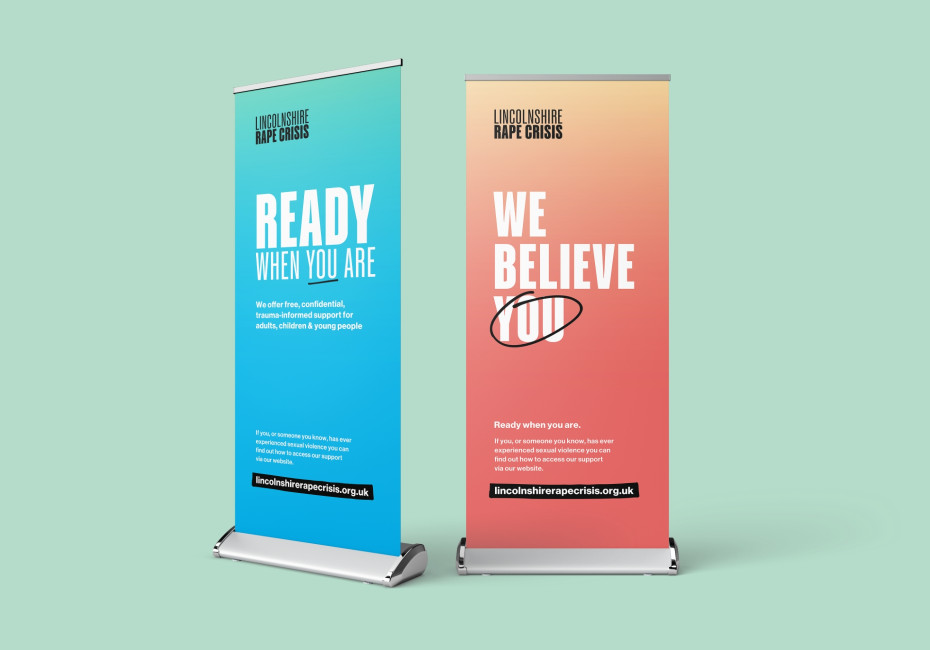 Lincolnshire Rape Crisis charity pull up banner designs