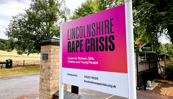 Lincolnshire Rape Crisis charity sign design