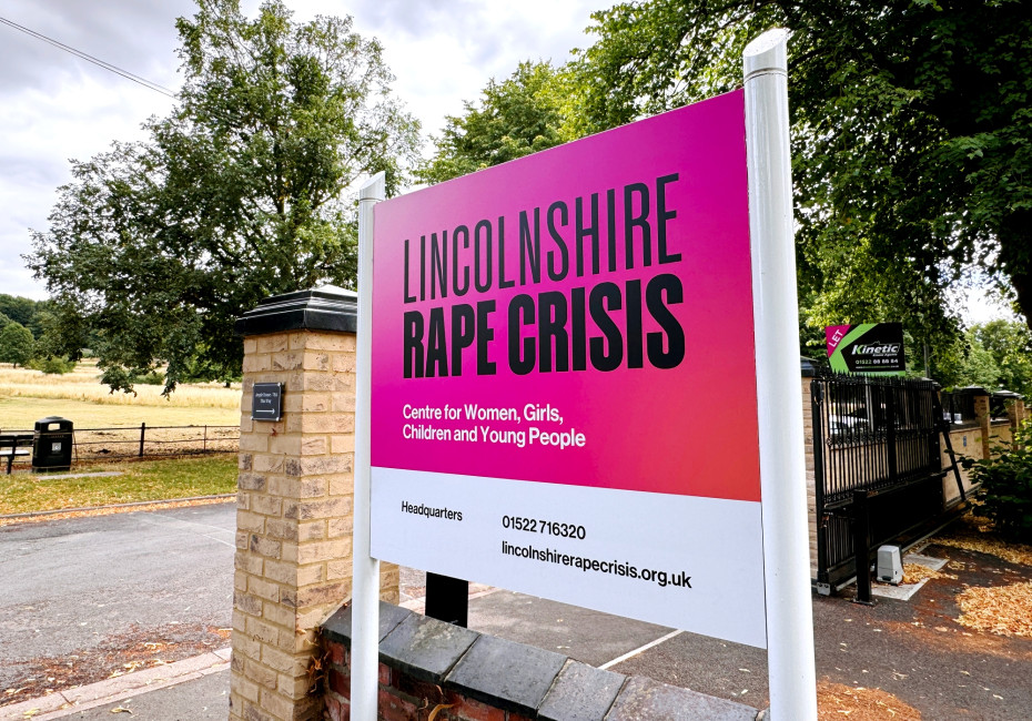 Lincolnshire Rape Crisis charity sign design