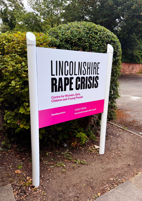 Lincolnshire Rape Crisis charity sign design