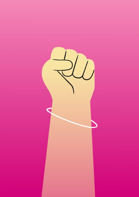 Lincolnshire Rape Crisis charity punching fist illustration