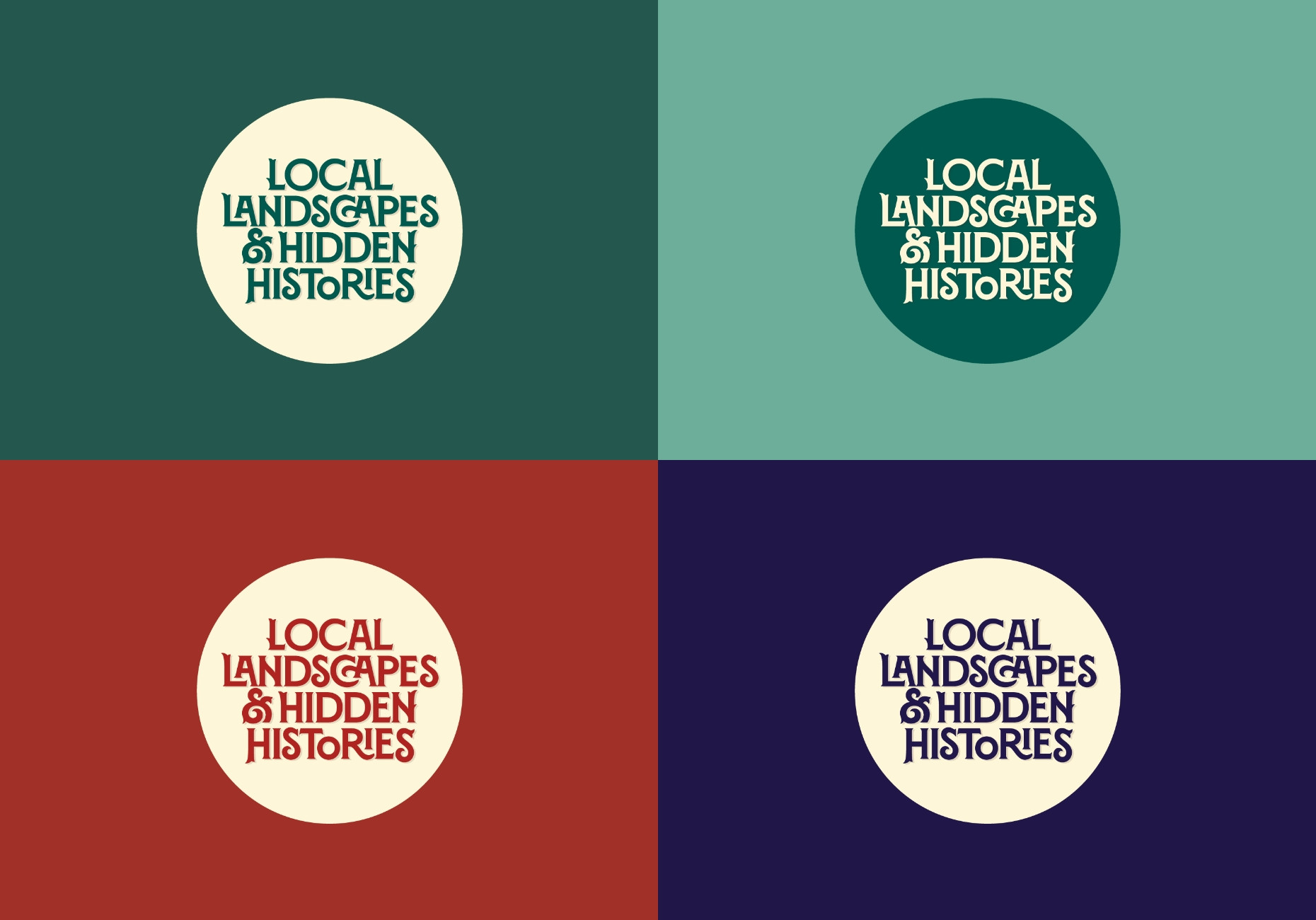 Community heritage project logo branding design in seasonal colour variations