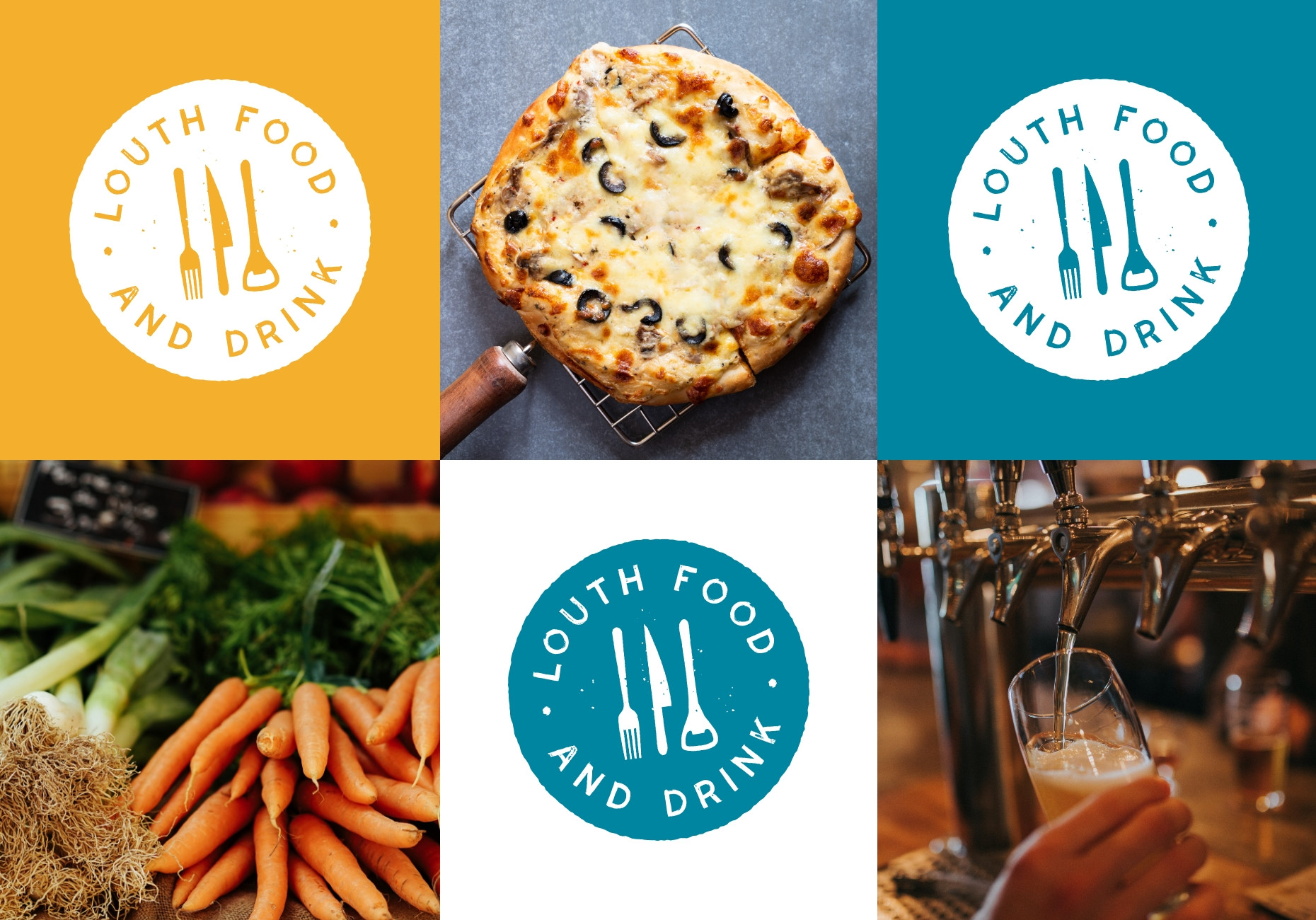 illustrated logo design for Louth food and drink festival trail