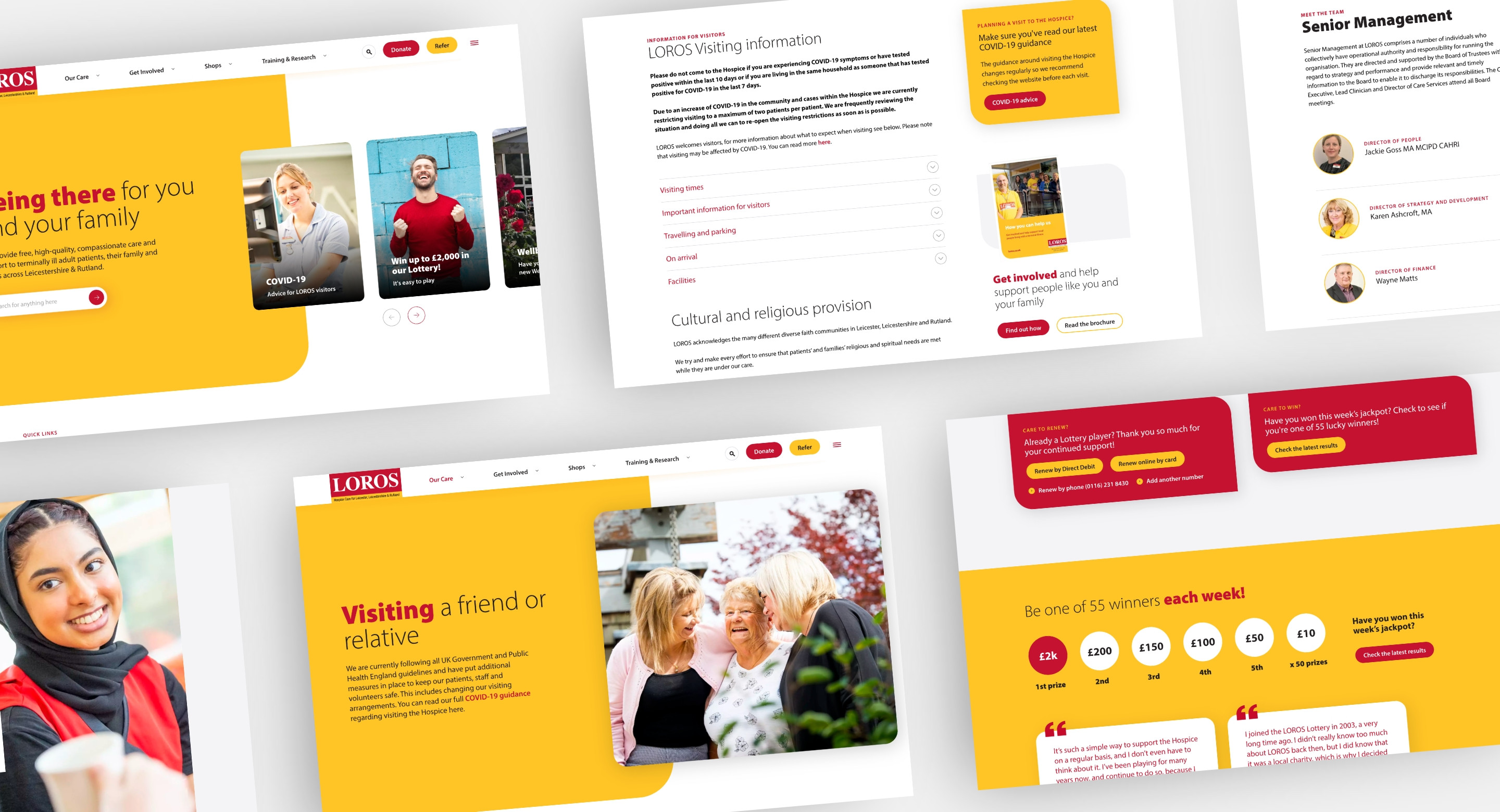 LOROS Hospice charity website design by Root Studio