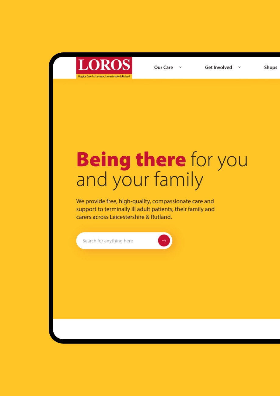 LOROS Hospice charity website design by Root Studio