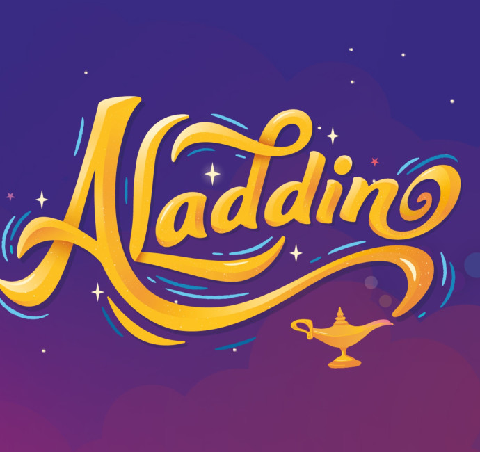 New Theatre Royal Aladdin pantomime logo design brand